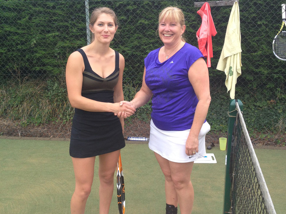 Ladies Singles Players Portia Wallis and Karen Sweeney